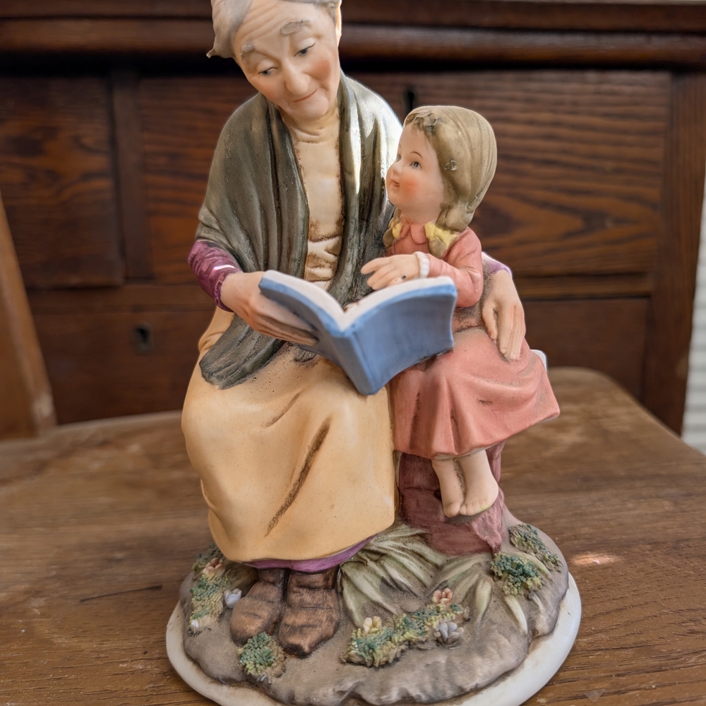 Charming Figurine of Grandmother and Child